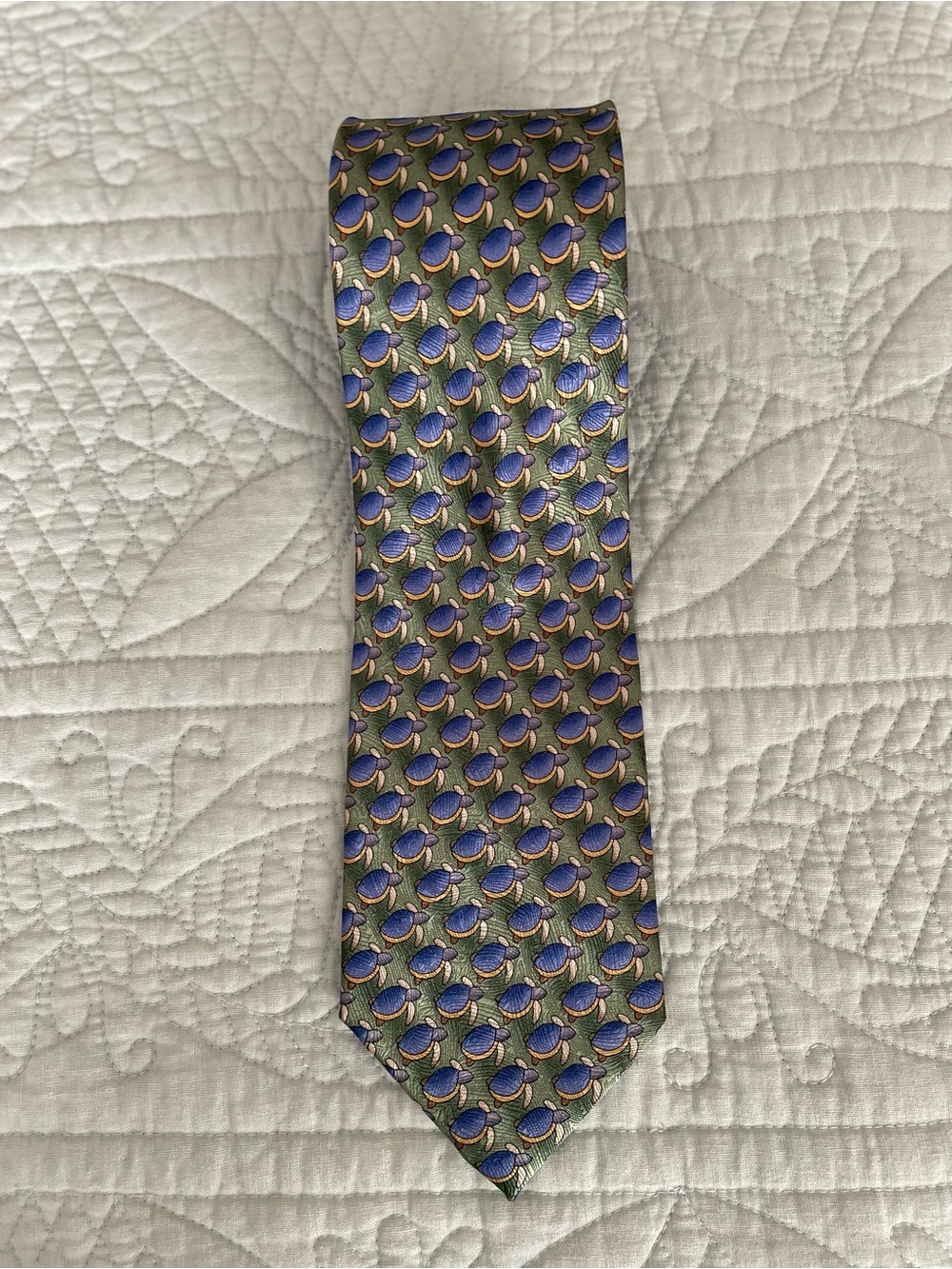 100% Silk Hand Sewn ties to nature novelty tie turtle pattern - Biology Teacher